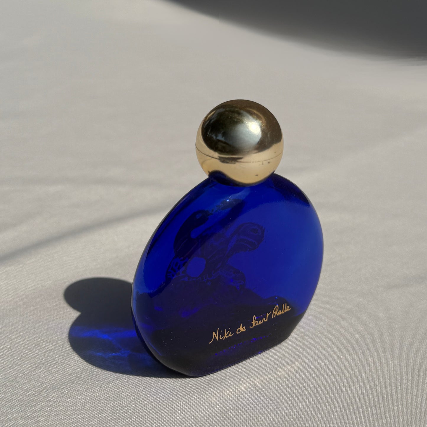 Vintage Niki de Saint Phalle Eau de Toilette Bottle 1980s Cobalt Glass 1 fl oz Empty Collector’s Perfume Bottle