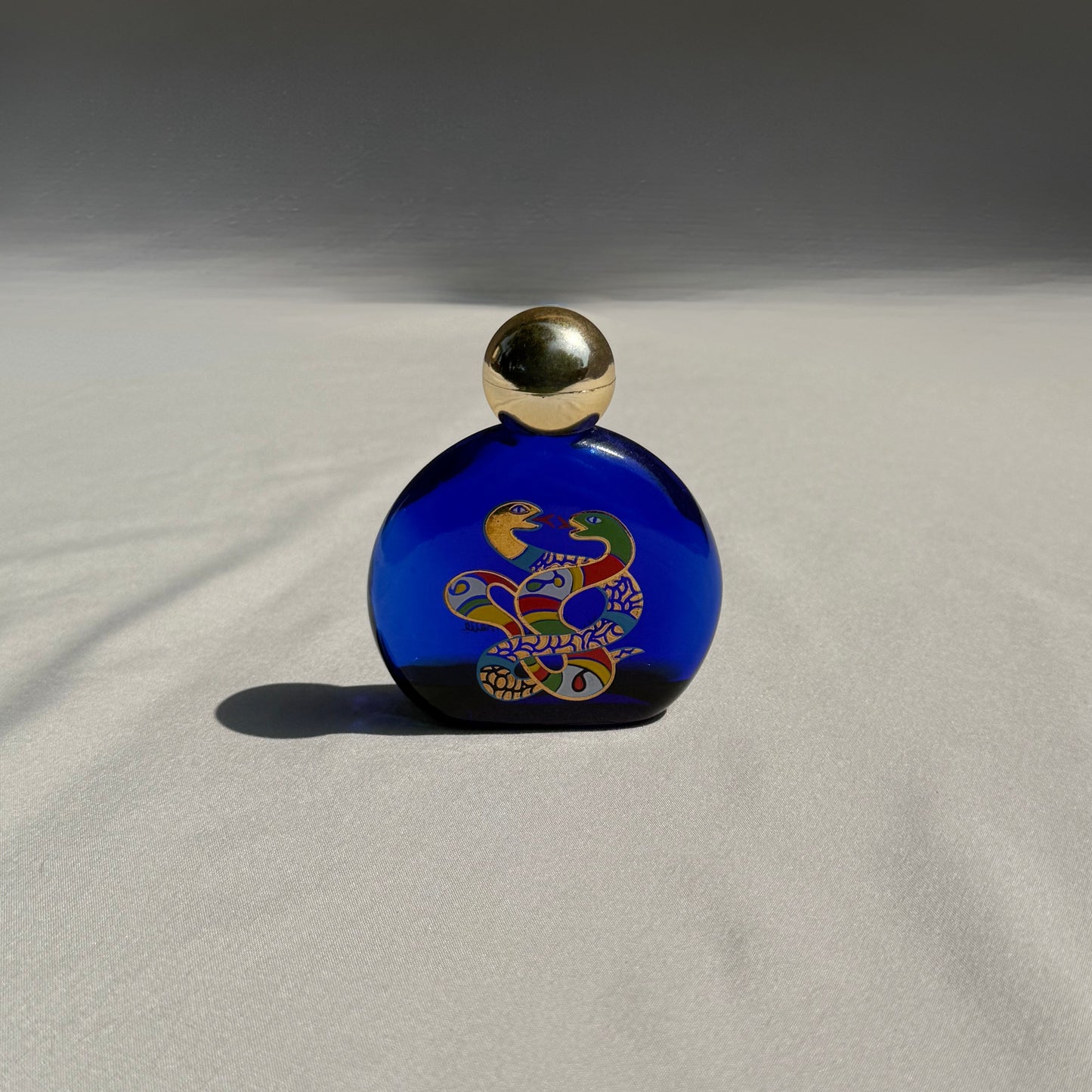 Vintage Niki de Saint Phalle Eau de Toilette Bottle 1980s Cobalt Glass 1 fl oz Empty Collector’s Perfume Bottle