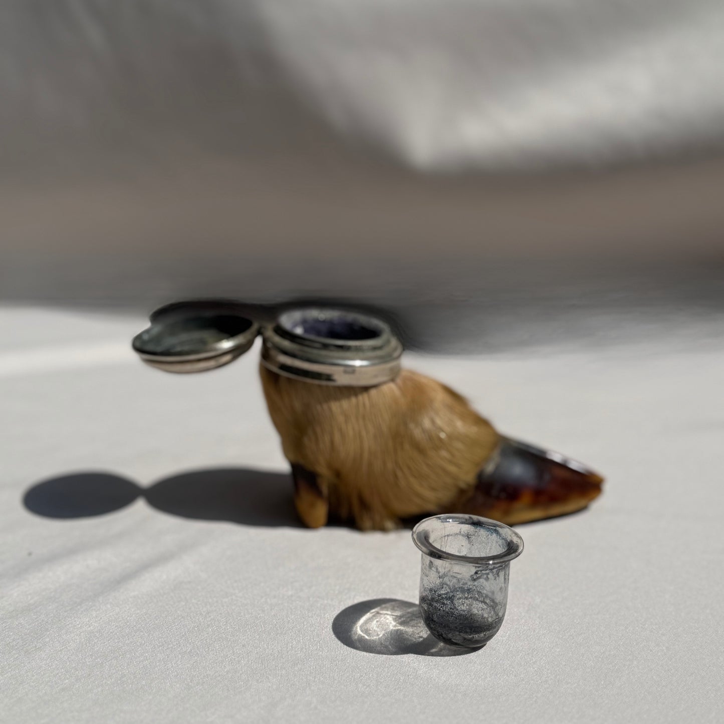 Taxidermy Deer Hoof Inkwell Victorian Era Writing Accessory